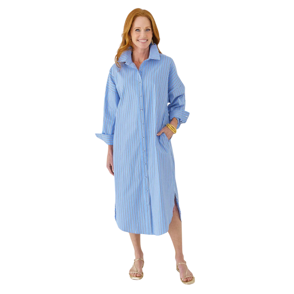 Caryn Lawn Phoebe Dress Blue and Navy