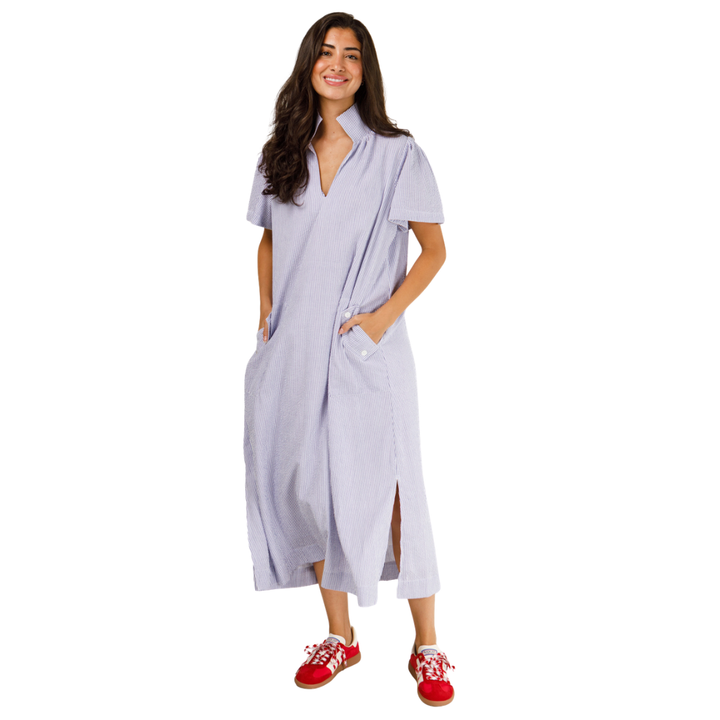 Holly Shae Gretchen Dress Blue Seersucker