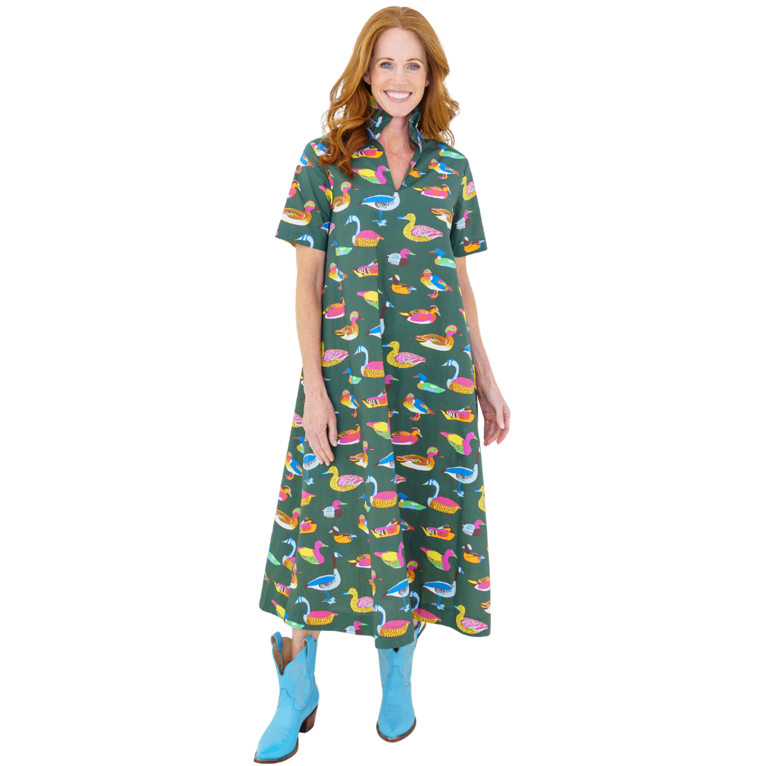 Caryn Lawn Georgia Duck Dress Olive