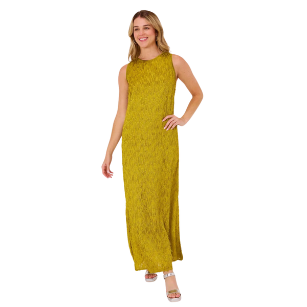 Abbey Glass Hannah Dress Olive Fringe