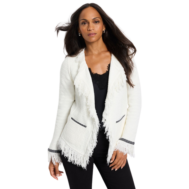 Nic + Zoe Fringe Knit Jacket