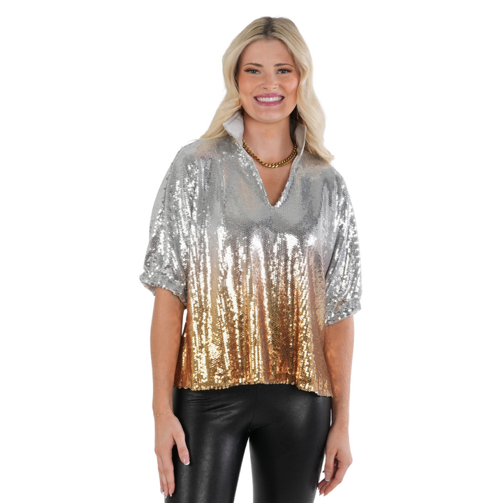 Emily McCarthy Poppy Top Ombre Sequins