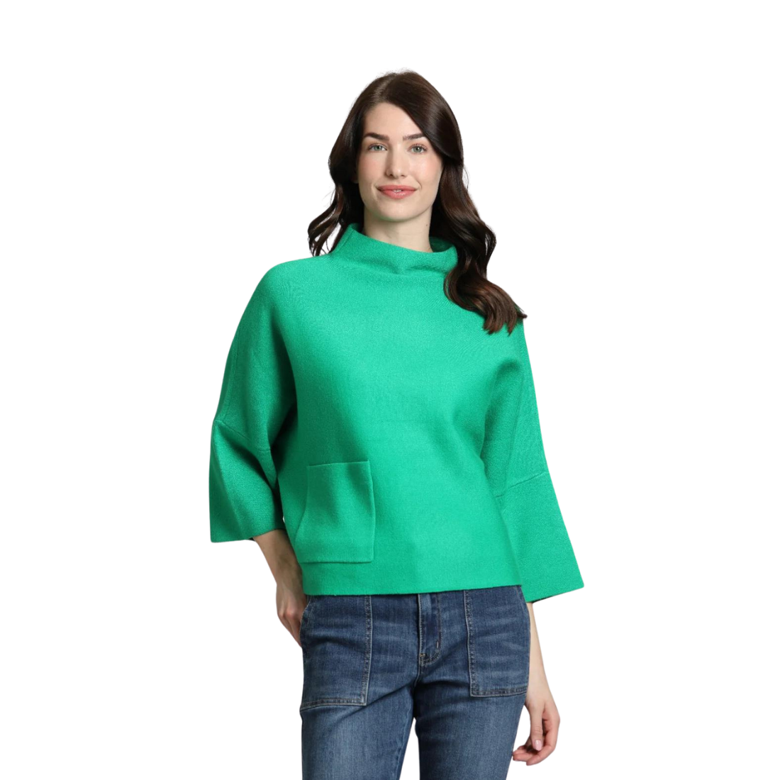 APNY Funnel Neck Sweater Emerald