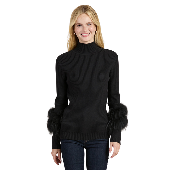 Tyler Boe Rib Mock Neck Fur