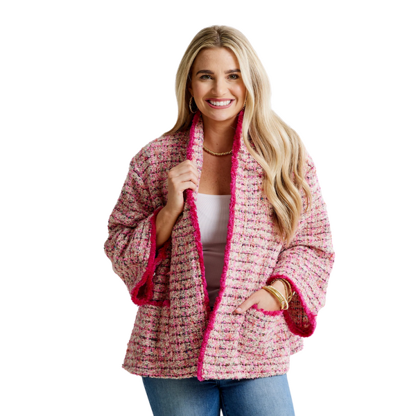 Caryn Lawn Bridget Tweed Jacket Pink