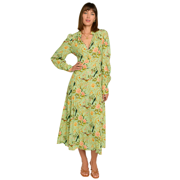 Elizabeth James Morgan Dress Chinoiserie Pear