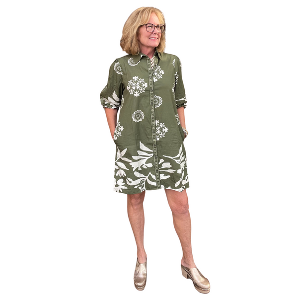 Maude Vivante Ava Dress Olive Foliage