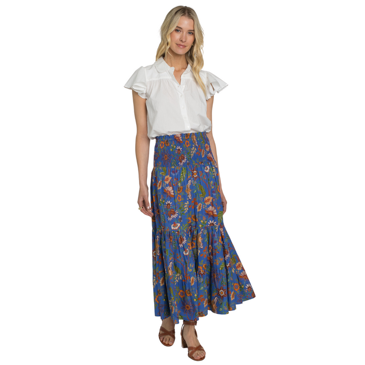 Elizabeth James Izzy Skirt Secret Garden Sapphire