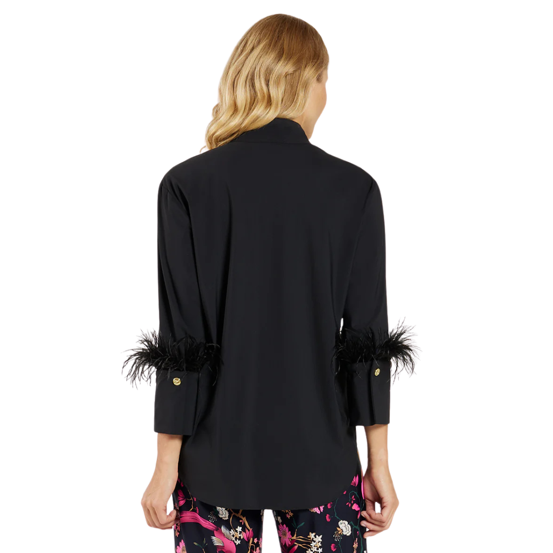 Jude Connally Belinda Top Black Feathers