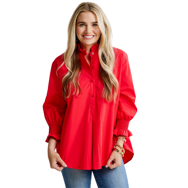 Caryn Lawn Kimberly Top Red with Velvet