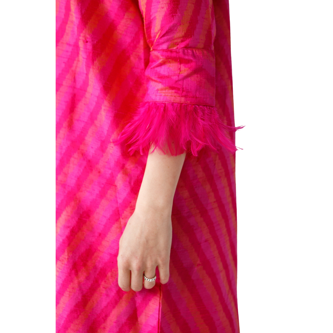 Holly Shae Grace Dress Pink Stripe Feather