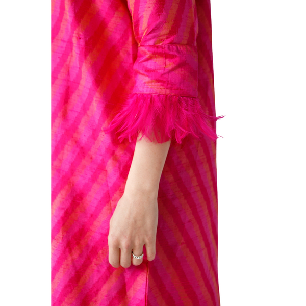 Holly Shae Grace Dress Pink Stripe Feather