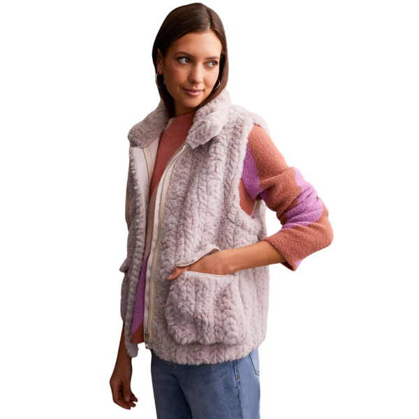 Tribal Fluffy Vest Orchid