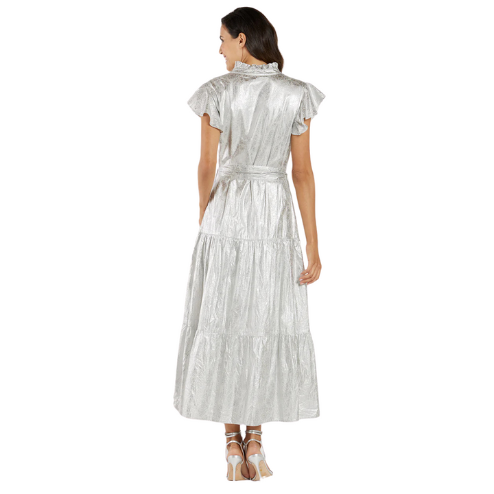 Jude Connally Mirabella Dress Silver Foil