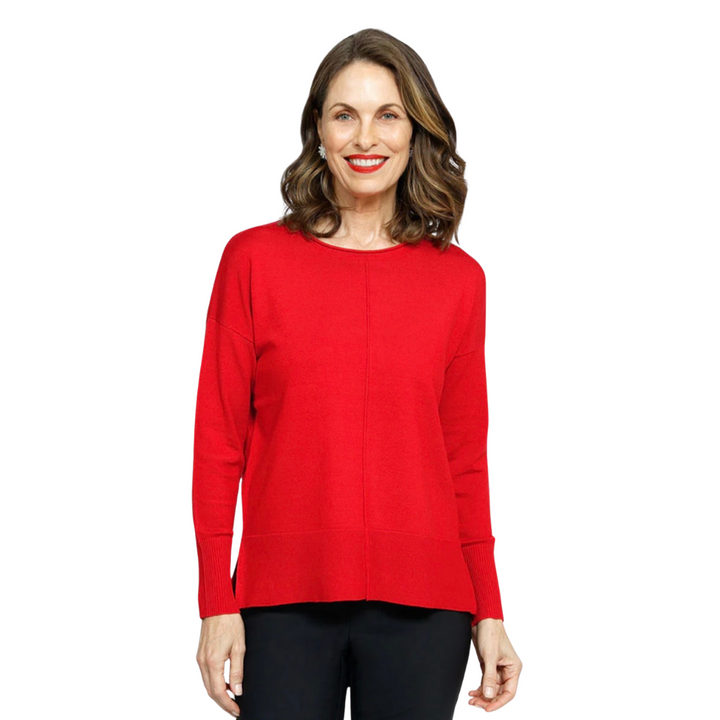 Metric Knits Pullover Seam Sweater Red