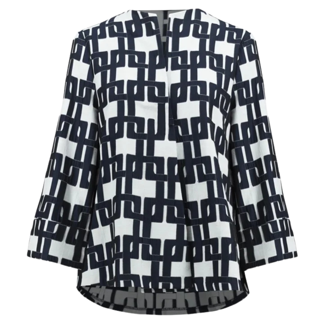 Joseph Ribkoff Geometric Jacquard Trapeze Jacket