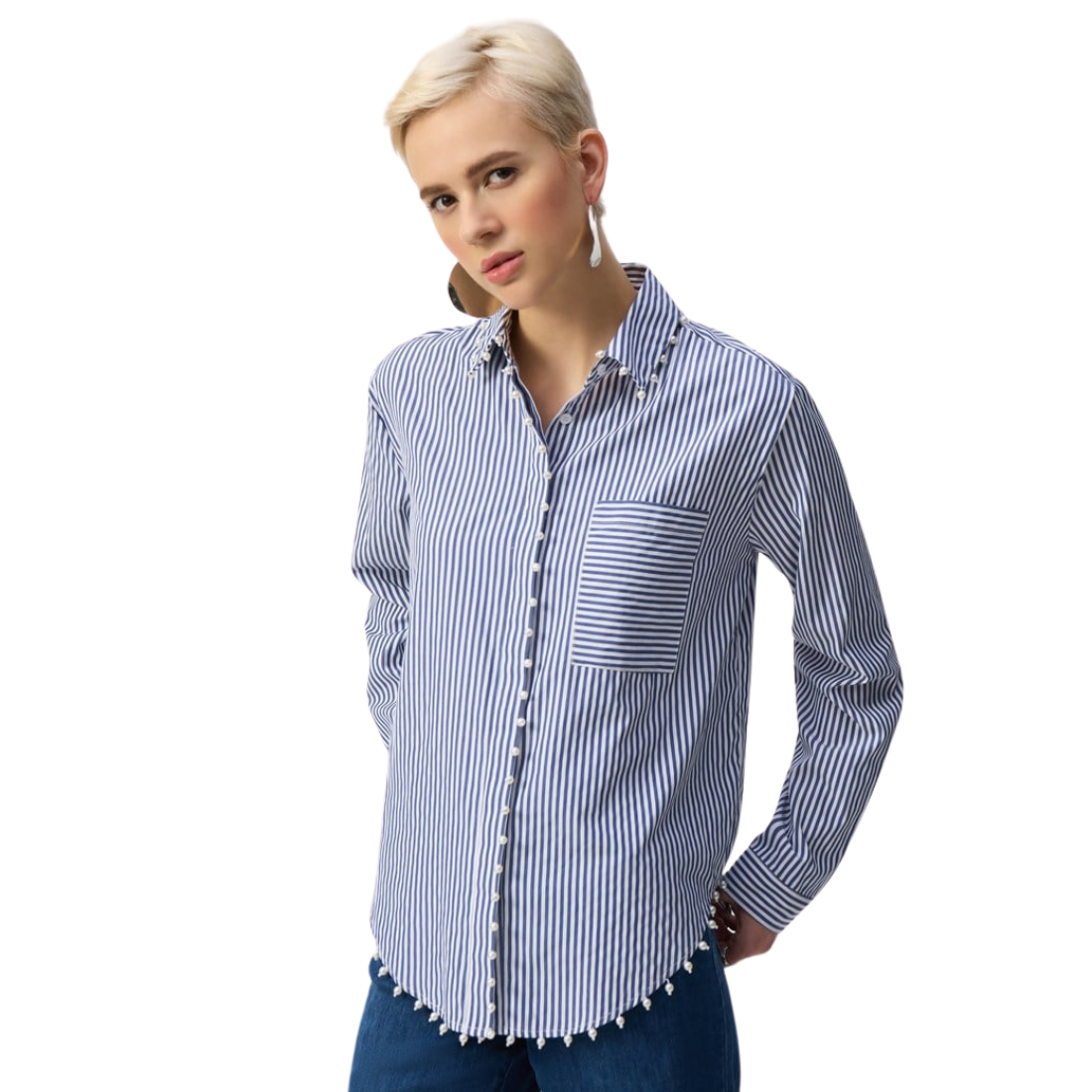 Joseph Ribkoff Striped Stretch Cotton Shirt