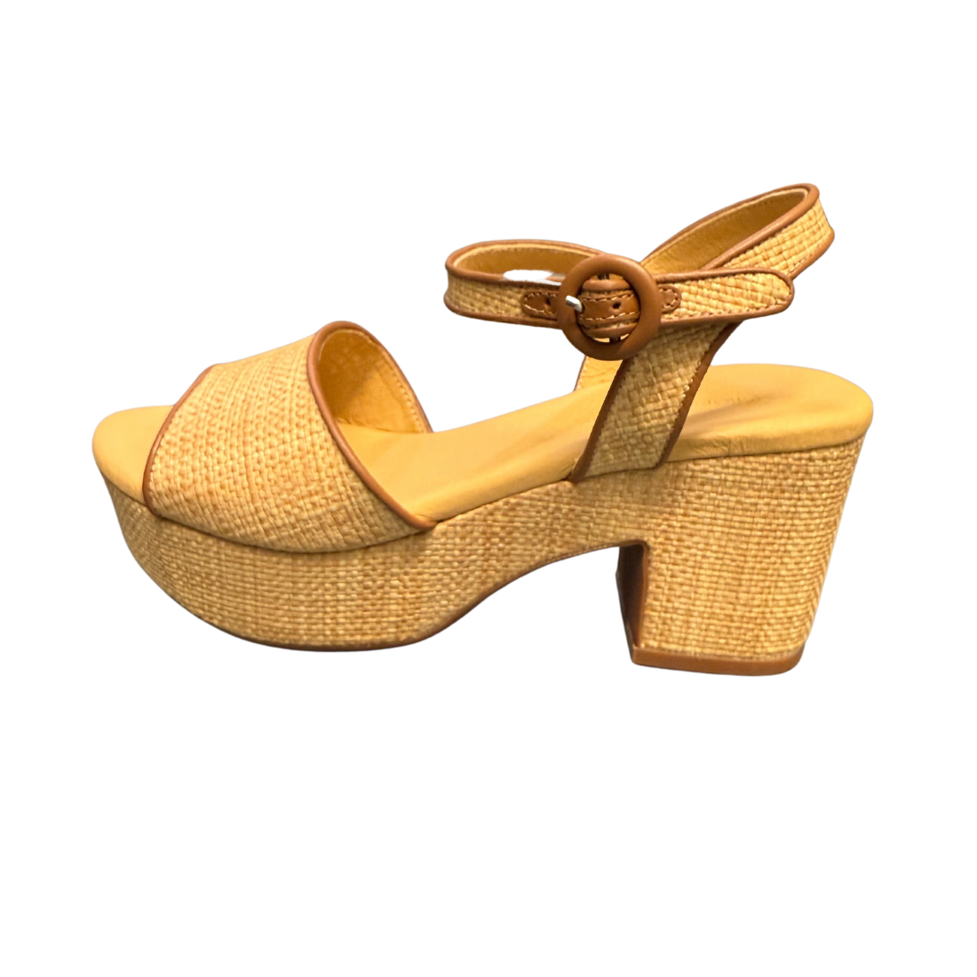 Chocolat Blu Gallo Platform Natural Raffia