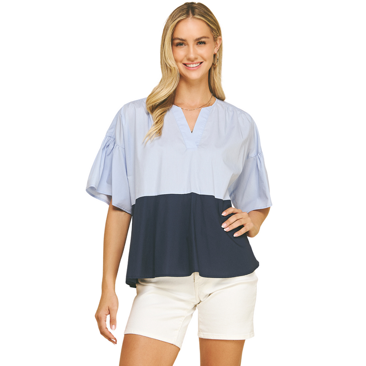 Callie Color Block Blouse