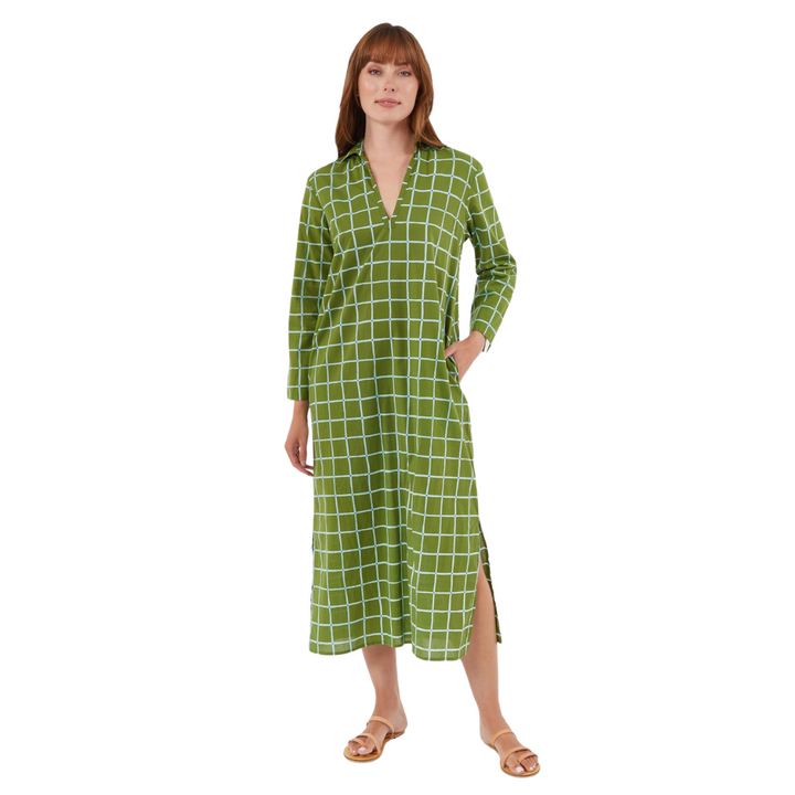 Livro Classic Kurta Dress Boxwood Grid