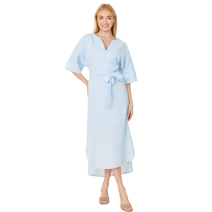 Dolce Cabo Long Linen Dress Blue