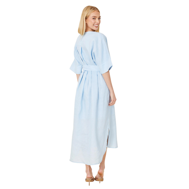 Dolce Cabo Long Linen Dress Blue