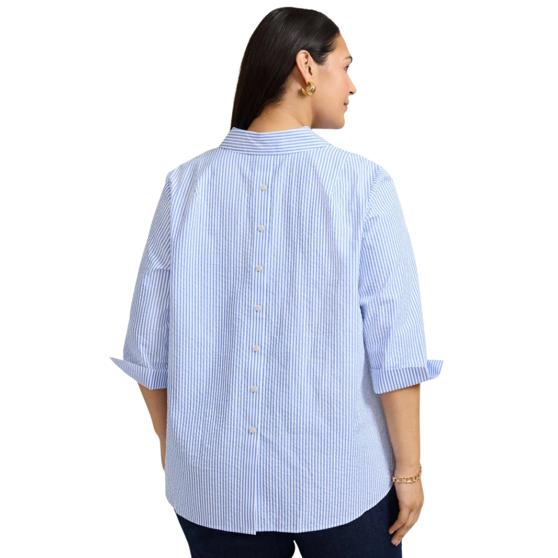 Foxcroft Therese Stripe Popover