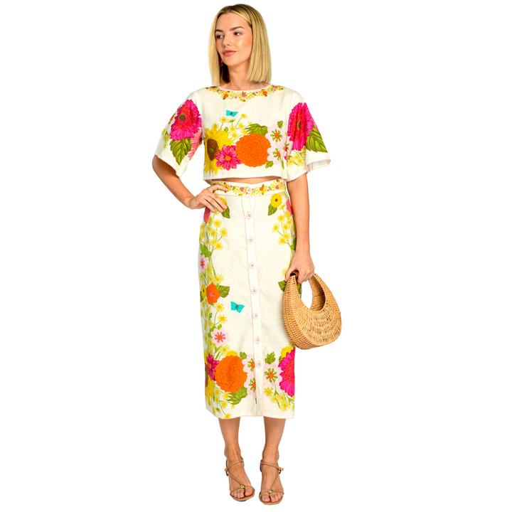 Elizabeth James Frannie Skirt Wildflower Ivory