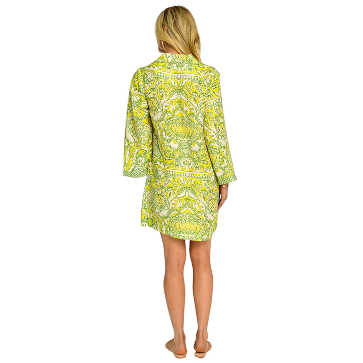 Elizabeth James Taylor Dress Damask Limeade