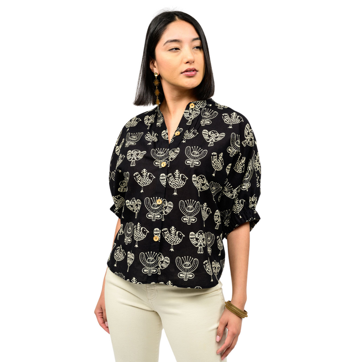 Ivy Jane Block Print Poncho Top