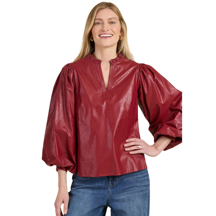 Tyler Boe Ellery Pleather Top Cayenne