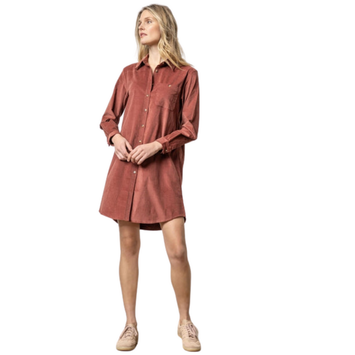 Lilla P Corduroy Shirt Dress