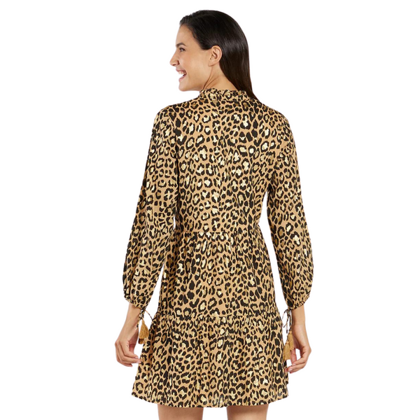 Jude Connally Monaco Dress Gold Cheetah