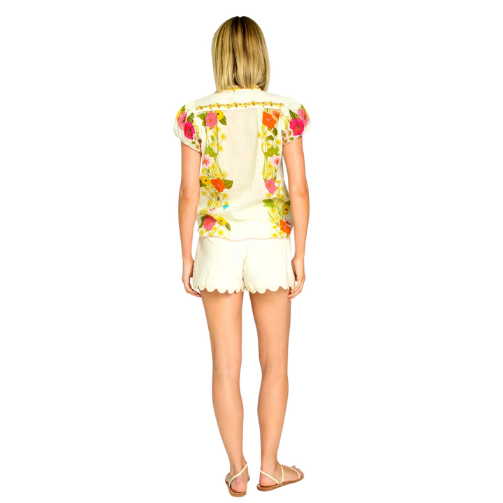 Elizabeth James Emily Top Wildflower Ivory