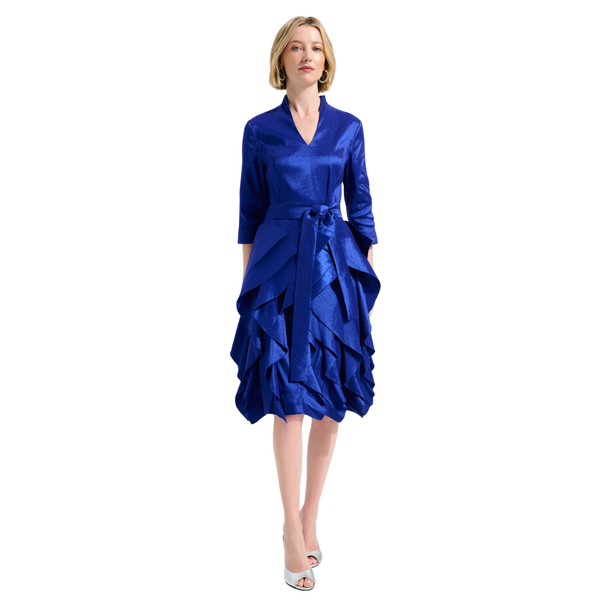 Joseph Ribkoff Fit and Flare Ruffle Skirt Dress