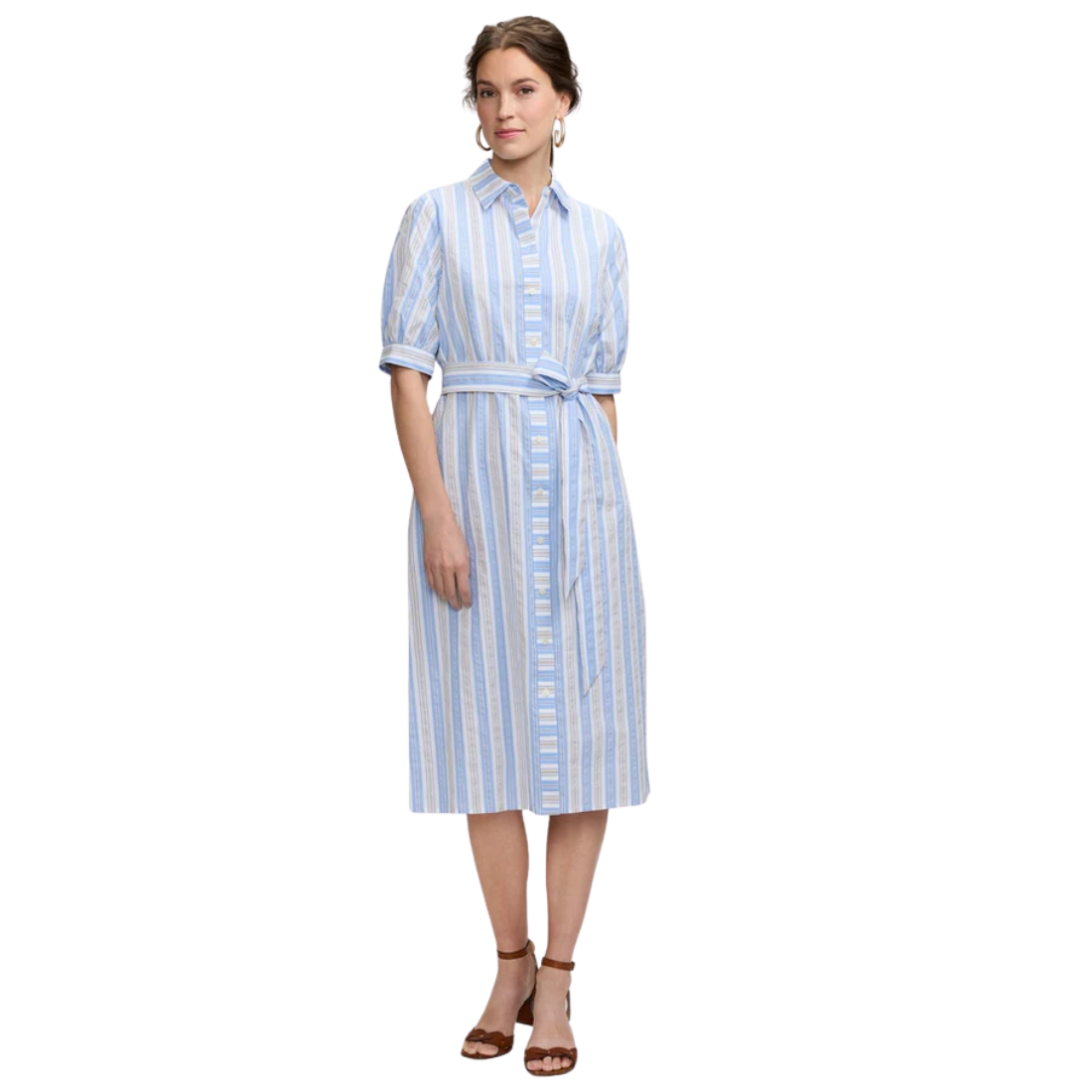 Foxcroft Esther Midi Striped Dress