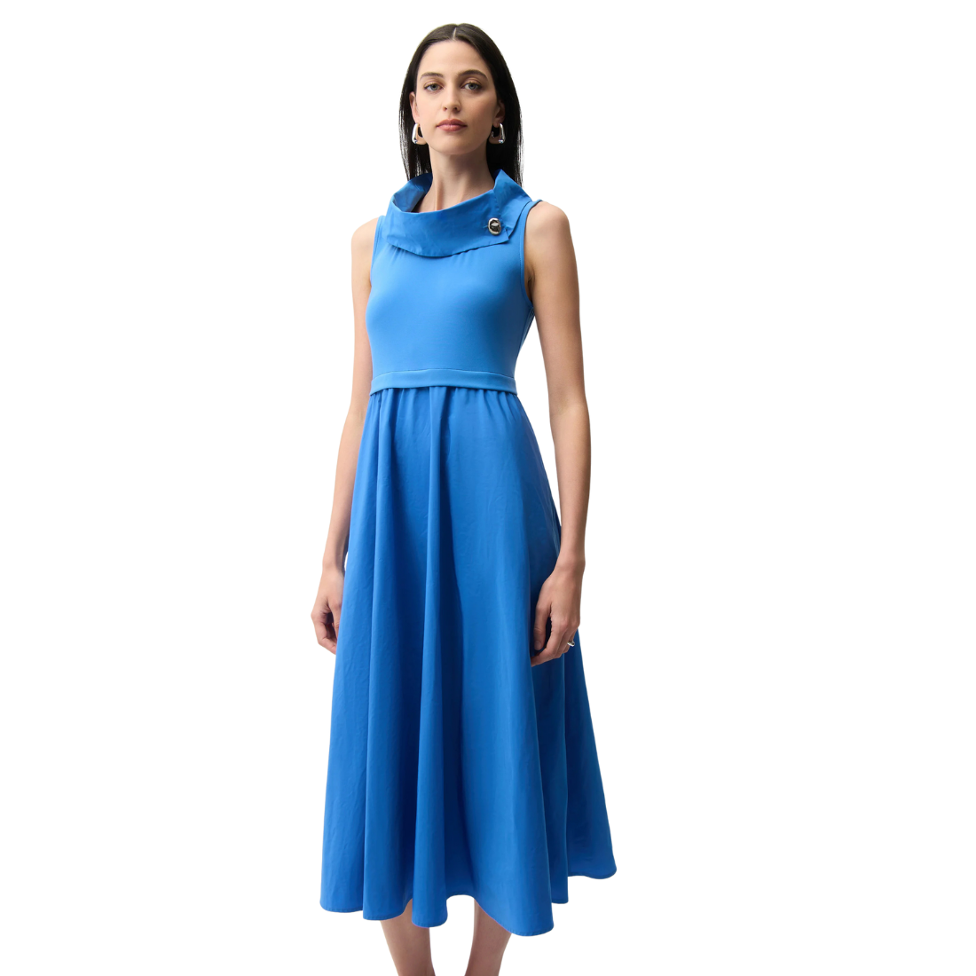 Joseph Ribkoff Shawl Collar Fit and Flare Dress