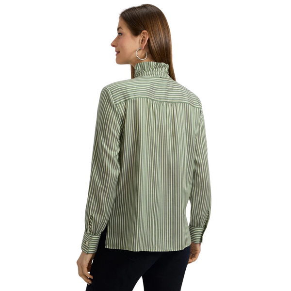 Foxcroft Sadie Shirt Basil Stripe