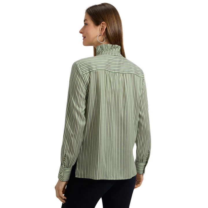 Foxcroft Sadie Shirt Basil Stripe