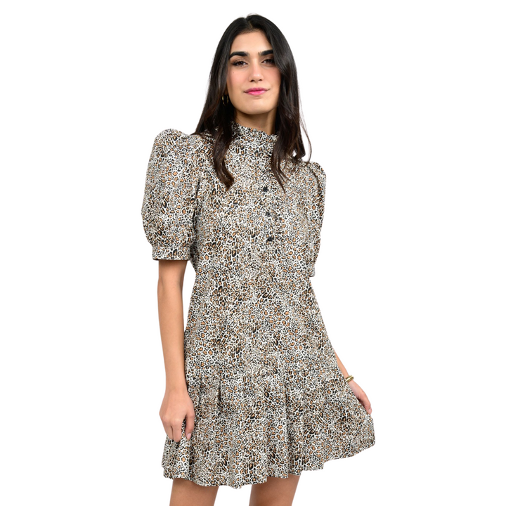 Uncle Frank Leopard Pleated Dress