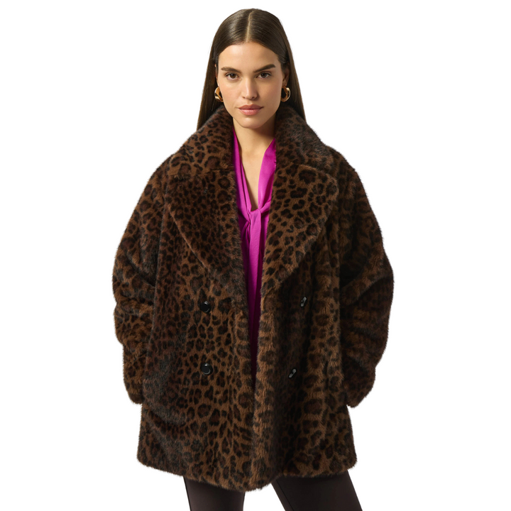 Joseph Ribkoff Faux Fur Leopard Coat