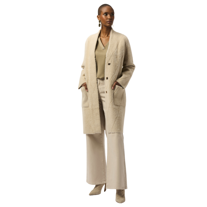 Joseph Ribkoff Feather Yarn Sweater Knit Coat