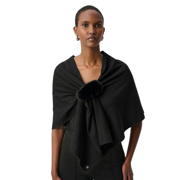 Joseph Ribkoff Fur Draped Shawl