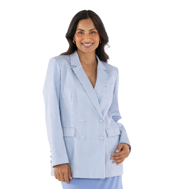 Emily McCarthy Bristol Blazer Grapemist Stripe