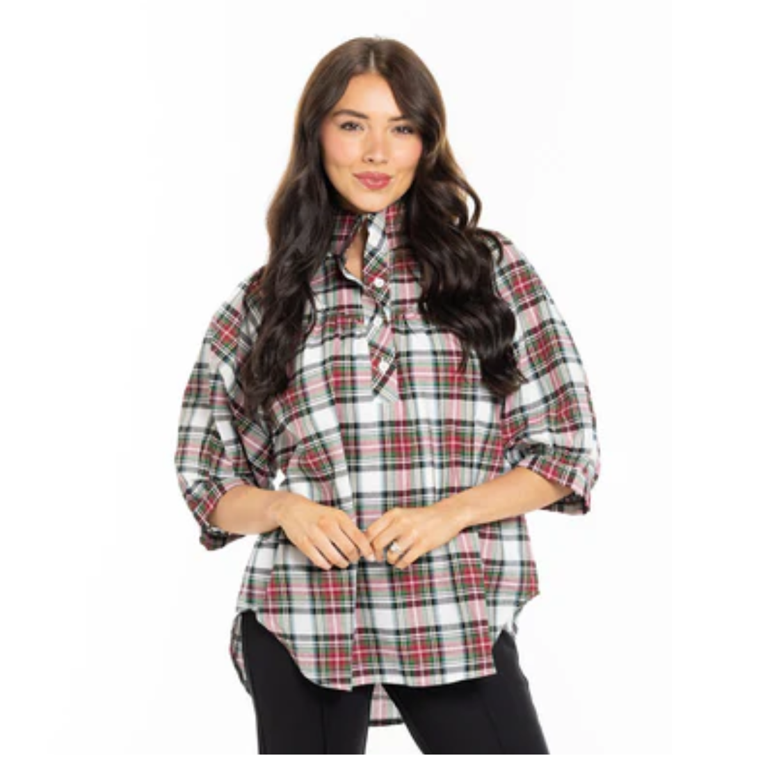 Holly Shae Avie Top Holiday Plaid