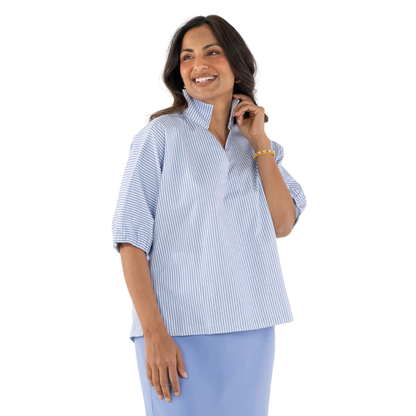 Emily McCarthy Poppy Top Grapemist Stripe