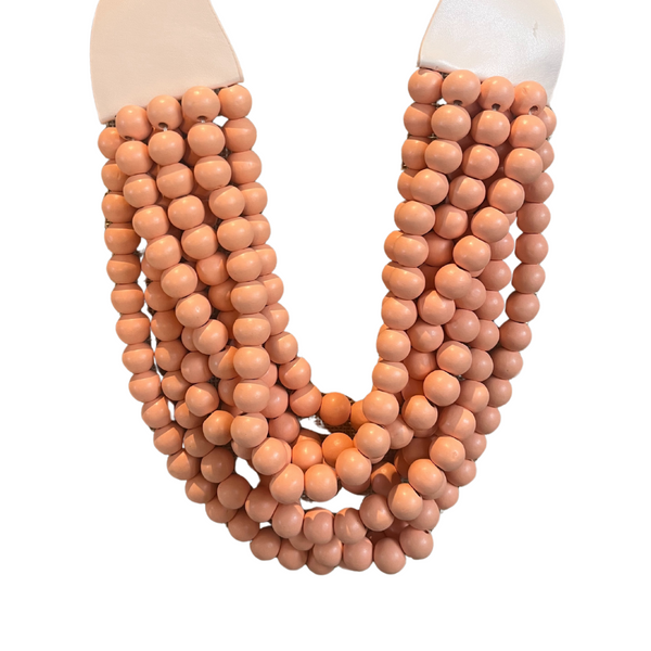 Gemstone Beaded Leather Necklace
