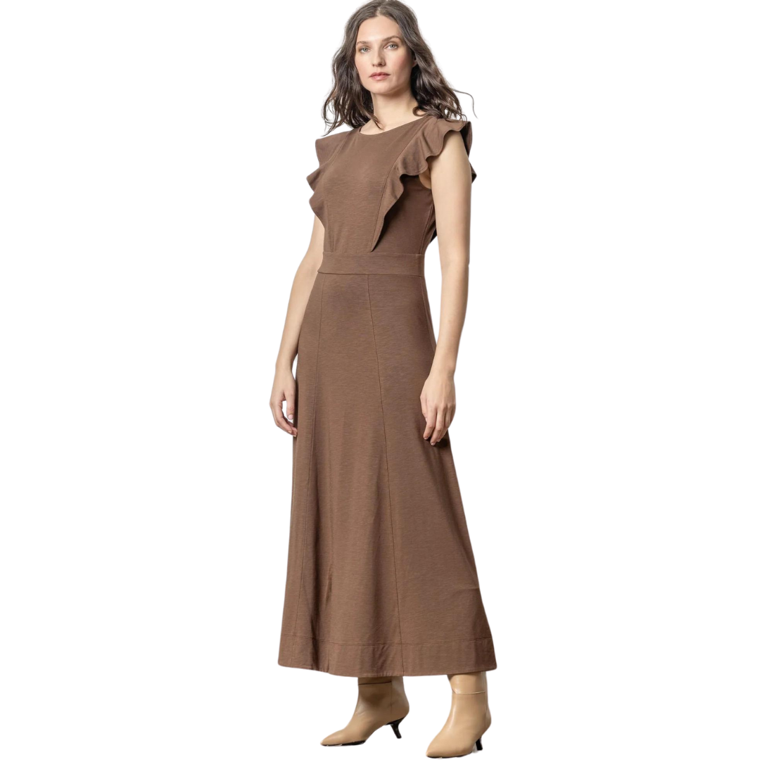 Lilla P Flounce Trim Maxi Dress