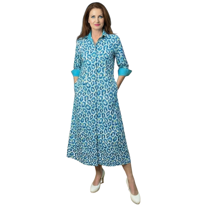 Perlavera Neo Dress Aqua Leopard