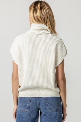 Lilla P Ribbed Poncho Sweater Ivory